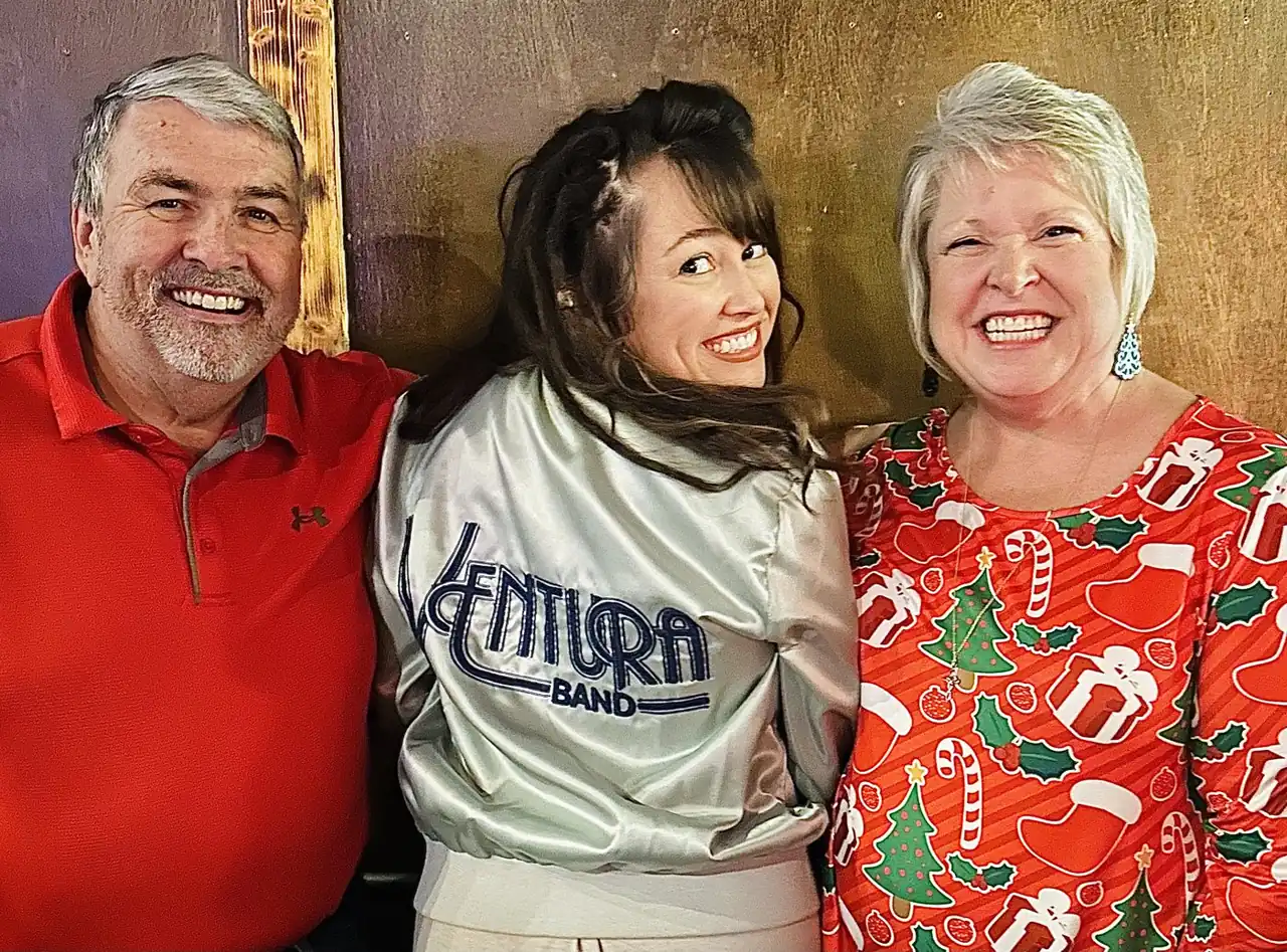 Mark and Tina Anderson with their daughter Whitney Pierce, the Ventura Band’s sound engineer
